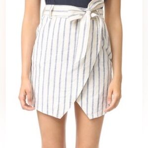 Madewell portside linen skirt in ikat stripe size 12